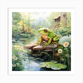 Watercolour Frog Art Print