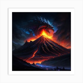 Dragon On A Mountain Art Print