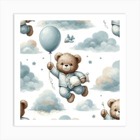 Teddy Bear Baby Boy (1) Art Print