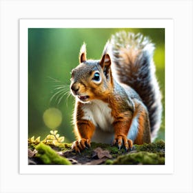 Squirrel In The Forest 294 Art Print