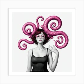 Pink Octopus Art Print