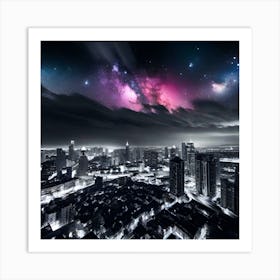 Galaxy Over The City Art Print