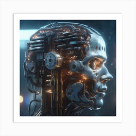 Cyborg Head 54 Art Print