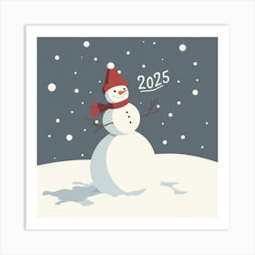 Asm Snowman Celebrating The New Year 2025 3ce5bfa7 E36e 45b6 B9d0 64866bcbfa2e Art Print