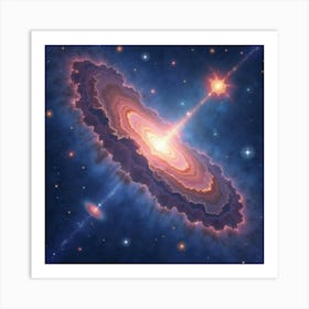 Galactic Watercolor With Luminous Celestial Forms 1 Art Print