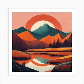 Sunset In The Mountains 57 Art Print