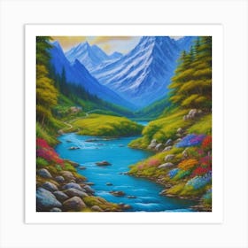 Valley In The Mountains Art Print