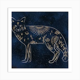 Galaxy Coyote Art Print Art Print