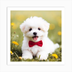 Cute Puppy In A Bow Tie Art Print