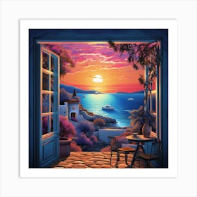 Sunset From The Window Art Print