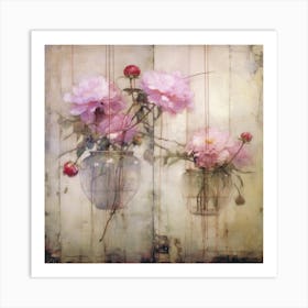 Peonies In Vases Art Print