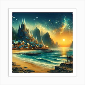 Beachside Town 5 Art Print