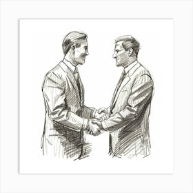 Two Businessmen Shaking Hands 1 Art Print