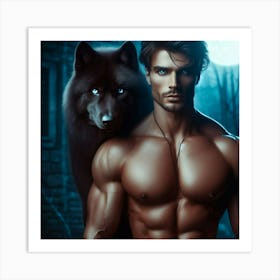 Human or Wolf? Art Print