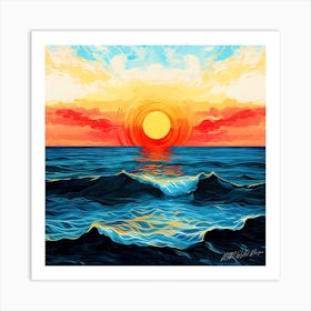 Sunrise And Sunset - Serene Sunset Art Print