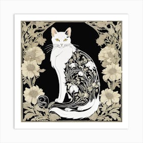 Art Nouveau Cat Art Print