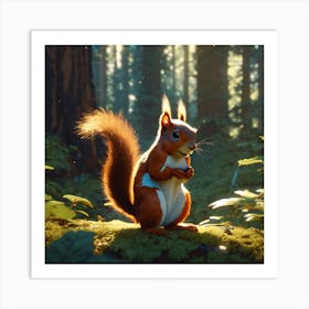 Squirrel In The Forest 418 Art Print