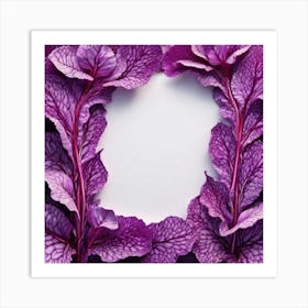 Purple Cabbage Leaves Frame Art Print