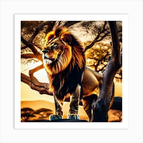 Lion At Sunset 4 Art Print