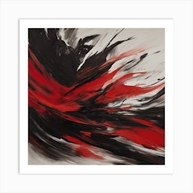 Abstract Red Black Painting 3 Art Print