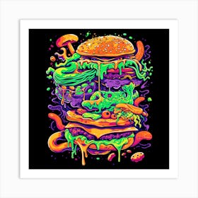 Psychedelic Burger Art Print