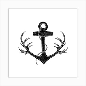 Antlered Anchor Art Print