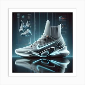 Futuristic Nike Sneaker, Digital Art, 3d Render Art Print