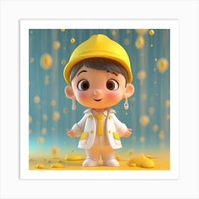 Little Boy In The Rain Art Print