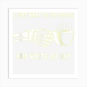 Writer Author Coffee Drinker Funny Goth Gothic Halloween Art Print