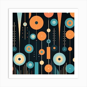 Abstract Background With Circles Art Print