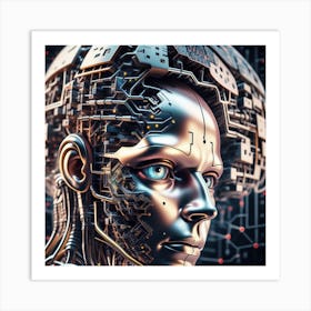 Cyborg Head 36 Art Print