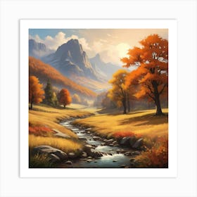 Serene Autumn Landscape Art Print