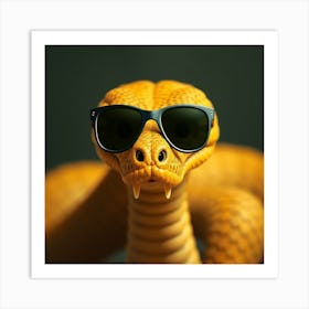 Snake In Sunglasses 2 Art Print