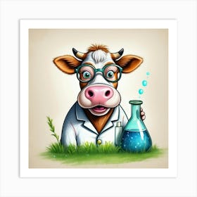 Cow In A Lab Coat 4 Art Print