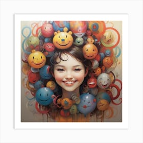 Smiley Girl Art Print