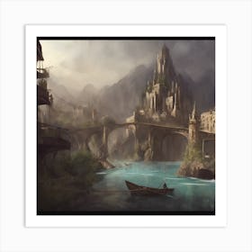 City By The Water Art Print