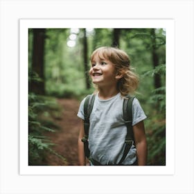 Little Girl In The Forest 3 Art Print