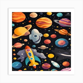 Planets In Space Art Print