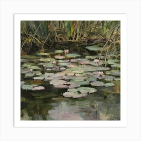 Water Lilies Setting Sun, Claude Monet 4 Art Print