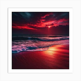 Sunset On The Beach 827 Art Print