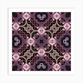 Purple Texture Abstract Mandala Art Print