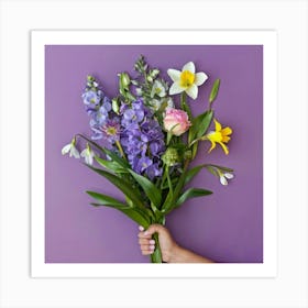 Birth flowers family bouquet 2 Art Print