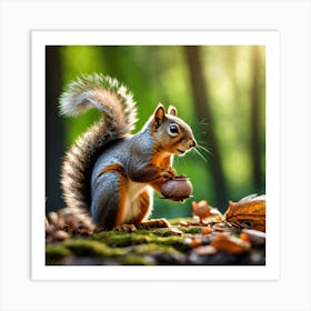 Squirrel In The Forest 288 Art Print