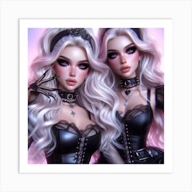 Two Gothic Dolls Art Print