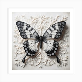 Lace & Porcelain Butterfly I Art Print