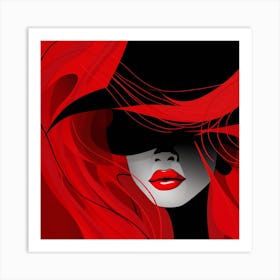 Portrait Of A Woman With Red Hair Art Print