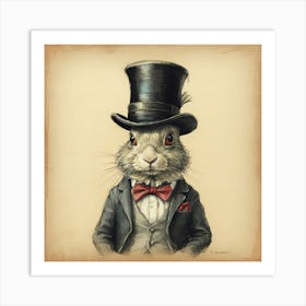 Rabbit In Top Hat 8 Art Print