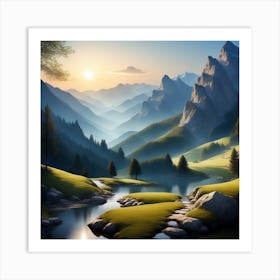 Landscape Painting 98 Art Print