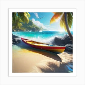 Boat On The Beach Art Print