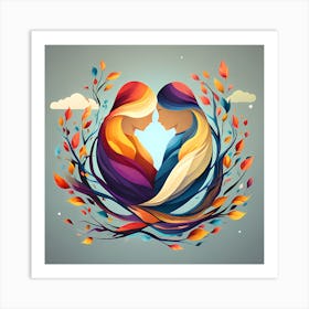 Two Women In Love Art Print